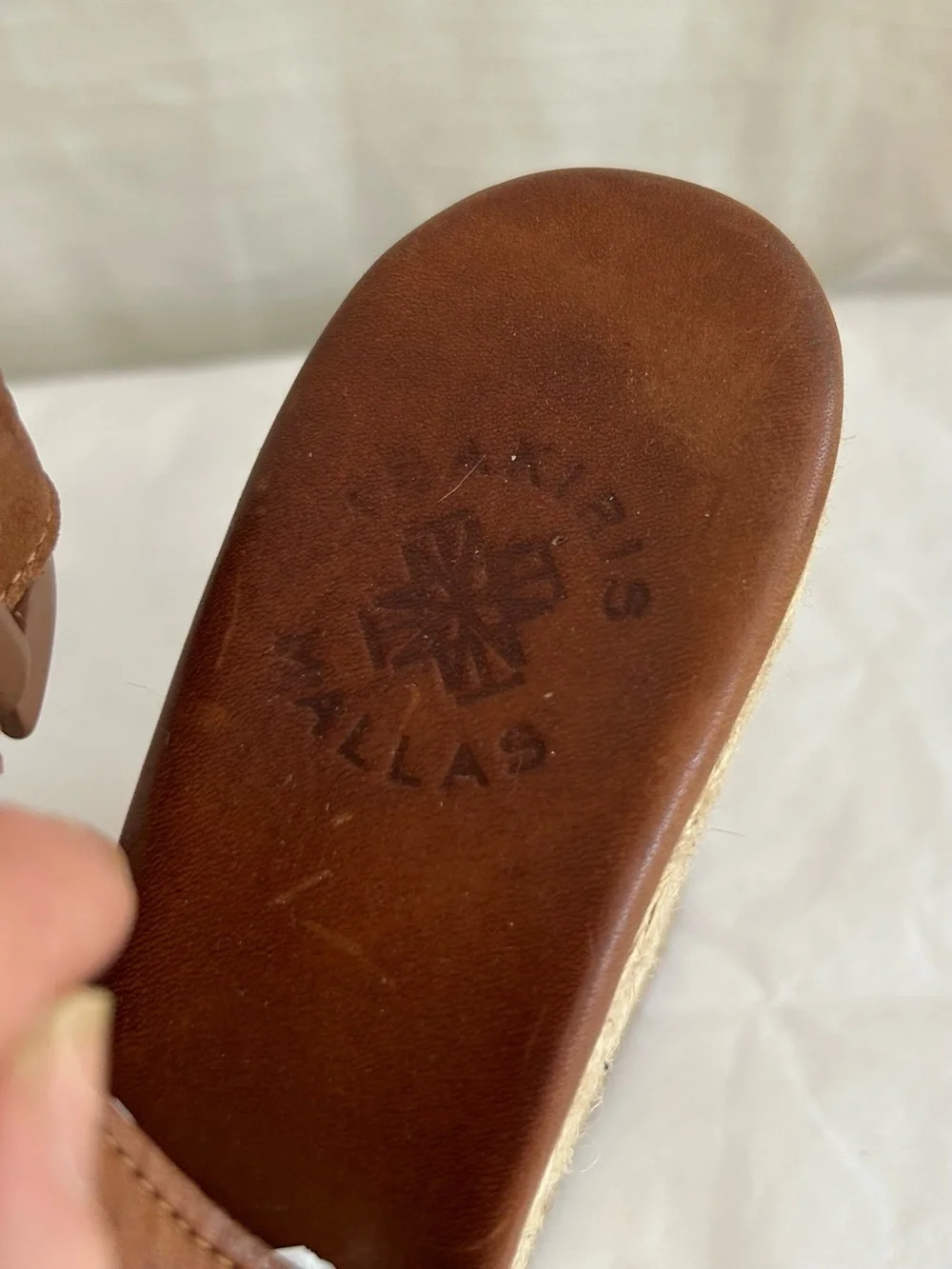 Tsakiris‎ Mallas Women’s Neutral Brown Leather Espadrille Wedge Sandals